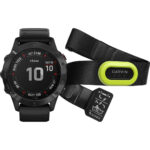 Garmin Fenix 6 Pro - Zwart - 47 mm + Garmin HRM-Pro Hartslagmeter Borstband  Groen - Fietscomputer-shop.nl
