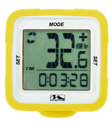 M-Wave Fietscomputer XIV Silicon 14 Functies Draadloos Geel